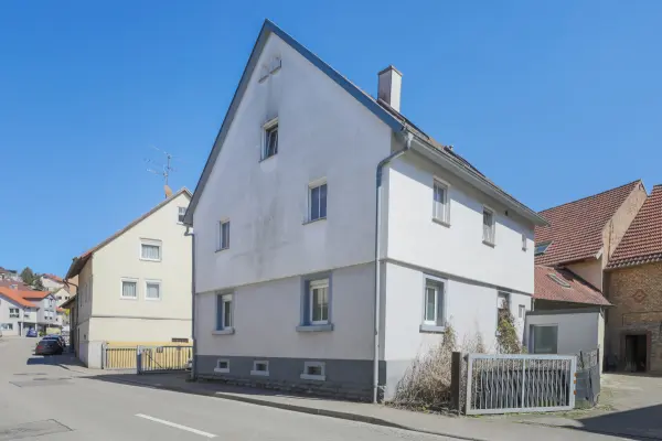 Straßenansichtder Immobilien: Attraktives Immobilienensemble mit Potenzial – Wohnen, Vermieten, Entwickeln! (Foto)