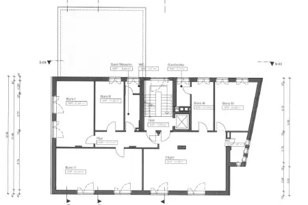 Grundrissder Immobilien: Die perfekte Bühne für Ihren Erfolg: Renovierungsbedürftiges Büro in Pforzheim wartet auf Ihre Ideen (Grundriss)