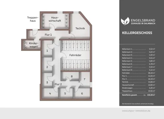 Grundriss Untergeschossder Immobilien: Traumhafte, schlüsselfertige Neubau-Dachgeschosswohnung mit Balkon und flexibler Raumaufteilung (Foto)