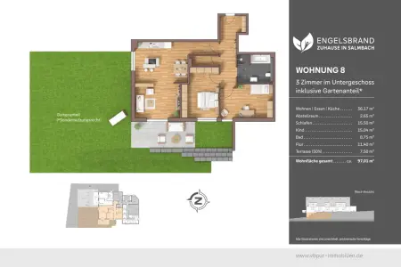 Grundriss Wohnung Nr. 8der Immobilien: Letzte Gartenwohnung im Neubau – Gestalten Sie Ihr persönliches Traumzuhause (Foto)