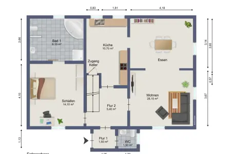McGr. EG_jpgder Immobilien: Charmantes Einfamilienhaus mit großer Scheune und vielseitigem Nutzungspotenzial (Grundriss)