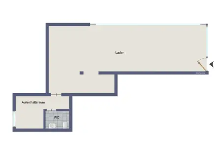 Grundriss - Ladeneinheitder Immobilien: Kapitalanleger aufgepasst: Vermietete Ladenfläche in Bad Herrenalb (Grundriss)