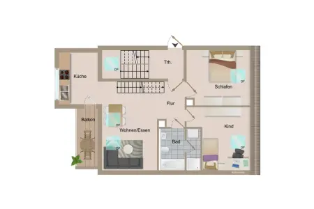 Einheit Nr. 6 der Immobilien: Wohnen mit Weitblick – Galerie-Wohnung mit Neubauflair (Grundriss)