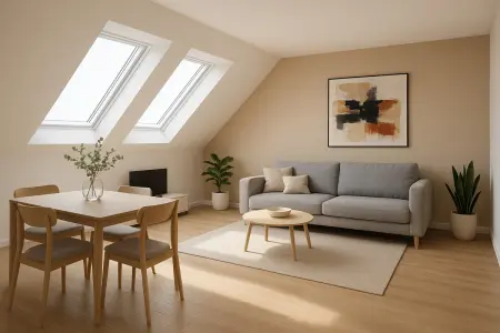 Impression Wohnzimmer der Immobilien: Wohnen mit Weitblick – Galerie-Wohnung mit Neubauflair (Foto)