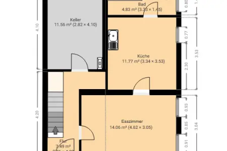 Erdgeschossder Immobilien: Ein Haus mit Geschichte – charmante Doppelhaushälfte im Herzen von Wiernsheim! (Grundriss)