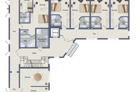 1.OG_Anbau der Immobilie: Charmantes 4* Sterne - Hotel mit Wellnessbereich und Tagungsräumen (Grundriss)