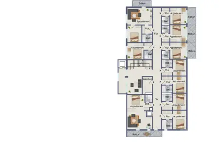 2.Obergeschoss der Immobilie: Charmantes 4* Sterne - Hotel mit Wellnessbereich und Tagungsräumen (Grundriss)