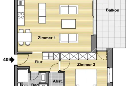 Einheit Nr. 409der Immobilien: Seniorengerechtes Wohnen im Pfinztal - Schnellermühlen Quartier (Grundriss)