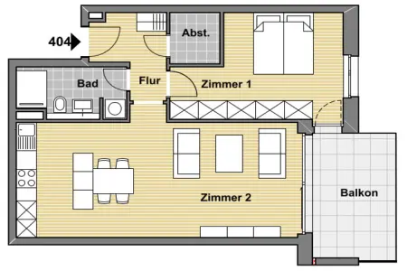 Einheit Nr. 404der Immobilien: Leben im Grünen: Neubauwohnung im Schnellermühlen Quartier direkt an der Pfinz (Grundriss)