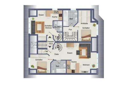 Grundriss Dachgeschoss 1 der Immobilie: Solides Mehrfamilienhaus in Karlsbad (Grundriss)