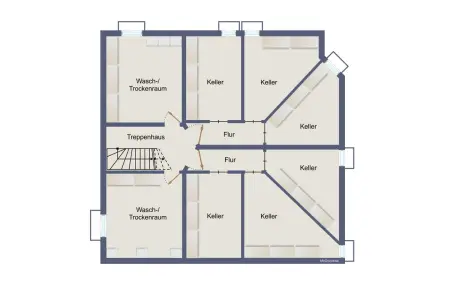Grundriss Kellergeschoss der Immobilie: Solides Mehrfamilienhaus in Karlsbad (Grundriss)