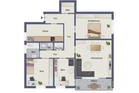 Grundrissder Immobilien: Wohnen mit Blick ins Grüne! (Grundriss)