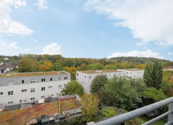 Aussicht Balkon der Immobilie: Südwestsonne & Loftcharme – Ihr moderner Rückzugsort mit Charakter + Energieklasse A! (Foto)