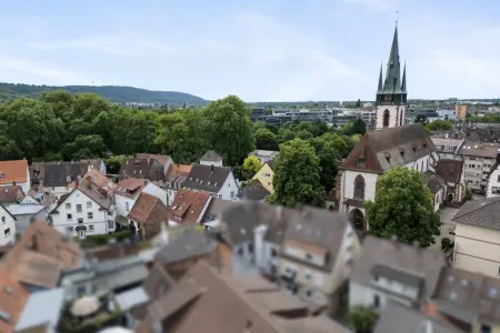 Ausblick auf Durlach mit katholischer Kirche der Immobilie: Sichern Sie Ihre Zukunft!
Gewerbliche und wohnwirtschaftliche Gebäudemixtur im Herzen von Durlach (Foto)