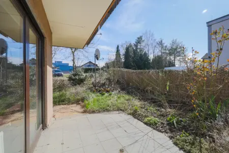 Terrasse der Immobilie: Ebenerdige 3,5-Zimmer-ETW mit Terrasse und großem Gartenanteil! (Titelbild)