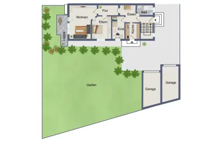 Grundriss EG der Immobilie: Ebenerdige 3,5-Zimmer-ETW mit Terrasse und großem Gartenanteil! (Grundriss)