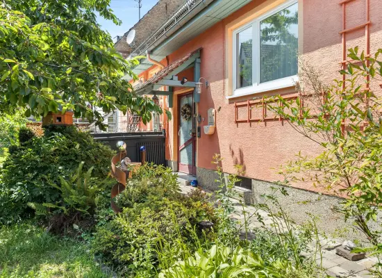 Hauseingang Rückseite der Immobilie: Wohnhaus mit Laden und Ausbaupotential (Foto)