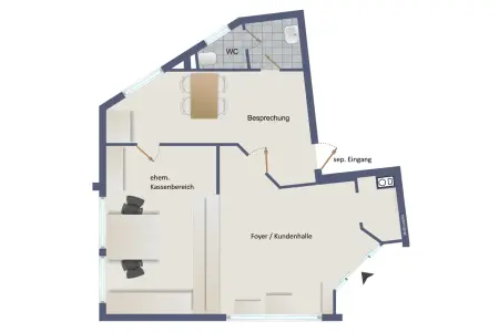 Grundriss Gewerbeder Immobilien: Büro- / Ladenfläche in Engelsbrand (Grundriss)