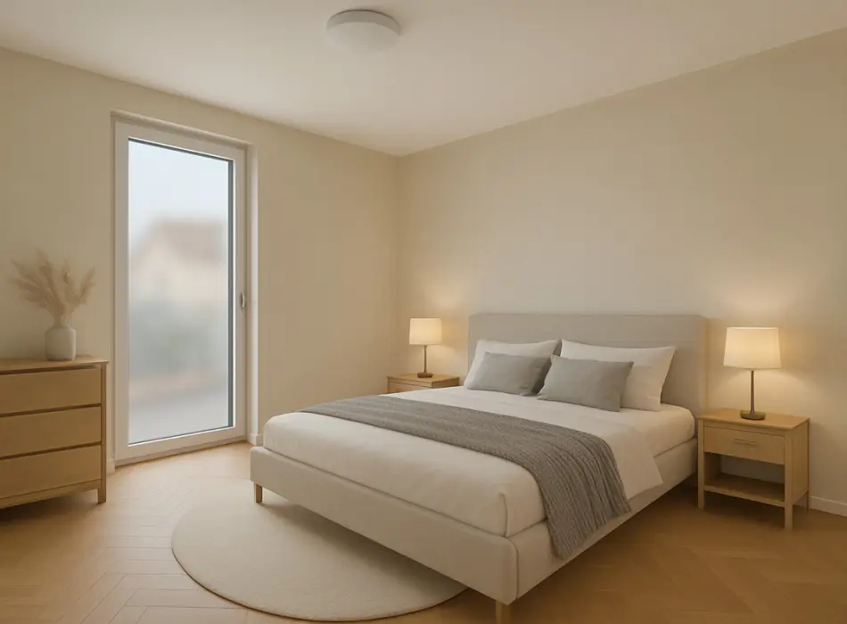 Visualisierung Schlafzimmerder Immobilien: Licht, Raum & Stil – Ihre neue Wohnung im Neubau mit Südbalkon (Titelbild)