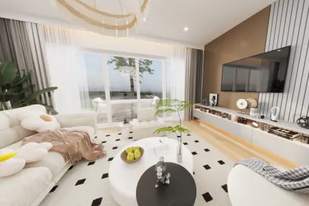 Visualisierung Wohnender Immobilien: Erdgeschoss-Highlight mit 3 Zimmern, 2 Bädern & großer Terrasse (Foto)