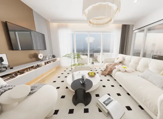 Visualisierung Wohnen der Immobilie: Licht. Raum. Lebensqualität – 4-Zimmer-Wohnung mit großzügiger Loggia (Foto)