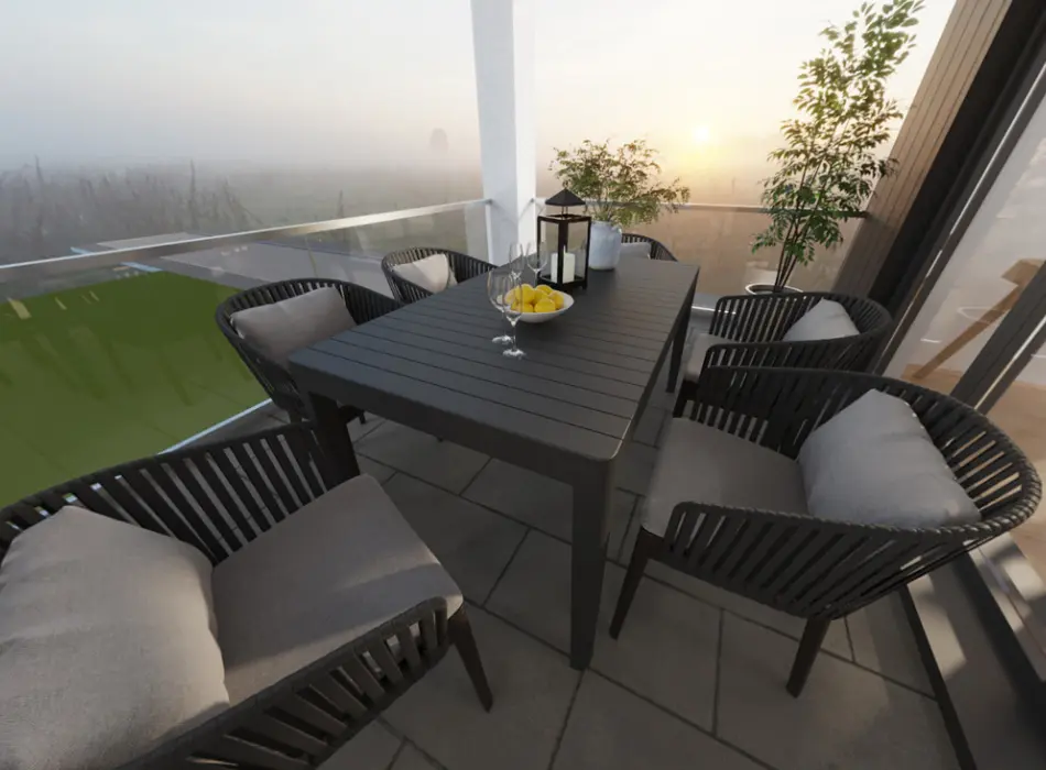 Visualisierung Loggiader Immobilien: Licht. Raum. Lebensqualität – 4-Zimmer-Wohnung mit großzügiger Loggia (Titelbild)