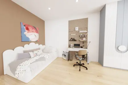 Visualisierung Kinderzimmer der Immobilien: Stilvolles Penthouse – 195 m² Wohnkomfort mit zwei Dachterrassen (Foto)