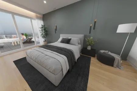 Visualisierung Schlafzimmer der Immobilien: Stilvolles Penthouse – 195 m² Wohnkomfort mit zwei Dachterrassen (Foto)