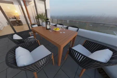 Visualisierung Dachterrasse der Immobilien: Stilvolles Penthouse – 195 m² Wohnkomfort mit zwei Dachterrassen (Foto)