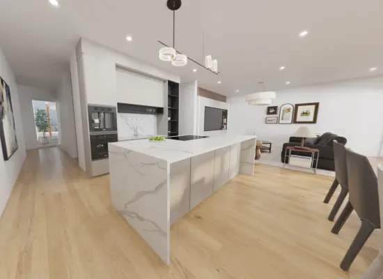 Visualisierung Küche  der Immobilie: Stilvolles Penthouse – 195 m² Wohnkomfort mit zwei Dachterrassen (Foto)