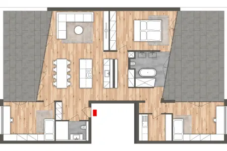WE 09der Immobilien: Stilvolles Penthouse – 195 m² Wohnkomfort mit zwei Dachterrassen (Grundriss)