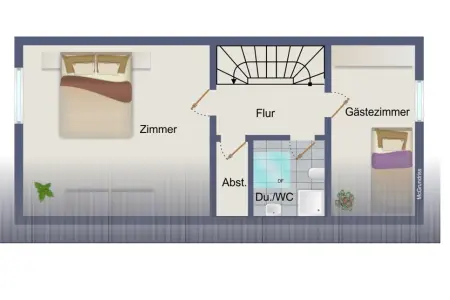 Dachgeschoss der Immobilie: Zuhause im Glück
Doppelhaushälfte für die Familie! (Grundriss)