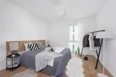Schlafzimmer Beispielder Immobilien: LebENZwert - die besondere Wohnanlage!
Moderne und barrierefreie 2.Zi.-Wohnung mit Loggia (Foto)