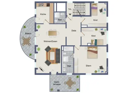 Grundriss 107016 der Immobilie: Wohnjuwel im Herzen von Karlsruhe!
Schöne Wohnung zum Träumen mit zwei TG-Stellplätzen. (Grundriss)