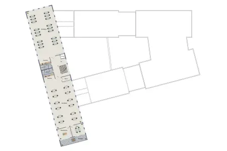 2.Obergeschoss der Immobilie: Ideale Büroimmobilie mit modernster Ausstattung und flexibler Gestaltung! (Grundriss)
