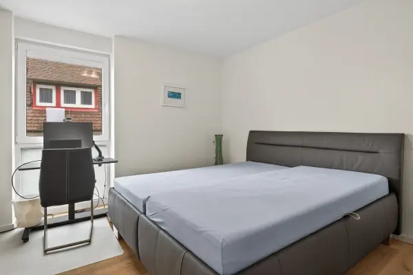 Schlafen der Immobilie: „Exklusives 3-Zimmer-Juwel mit Balkon und eigenem Garten“ (Foto)