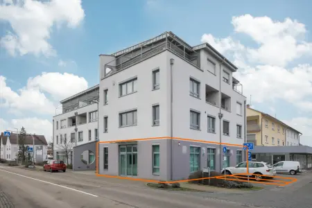 Straßenansicht der Immobilie: Ehemalige Polizei in Leopoldshafen - Top Lage, vielseitig nutzbar als Büro oder Praxis! (Titelbild)