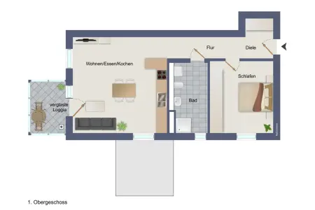 Grundriss der Immobilie: LebENZwert - die besondere Wohnanlage!
Moderne und barrierefreie 2-Zi.-Wohnung mit Loggia (Grundriss)