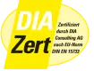 Logo DIA Zert - Zertifiziert durch DIA Consulting AG nach EU-Norm DIN EN 15733
